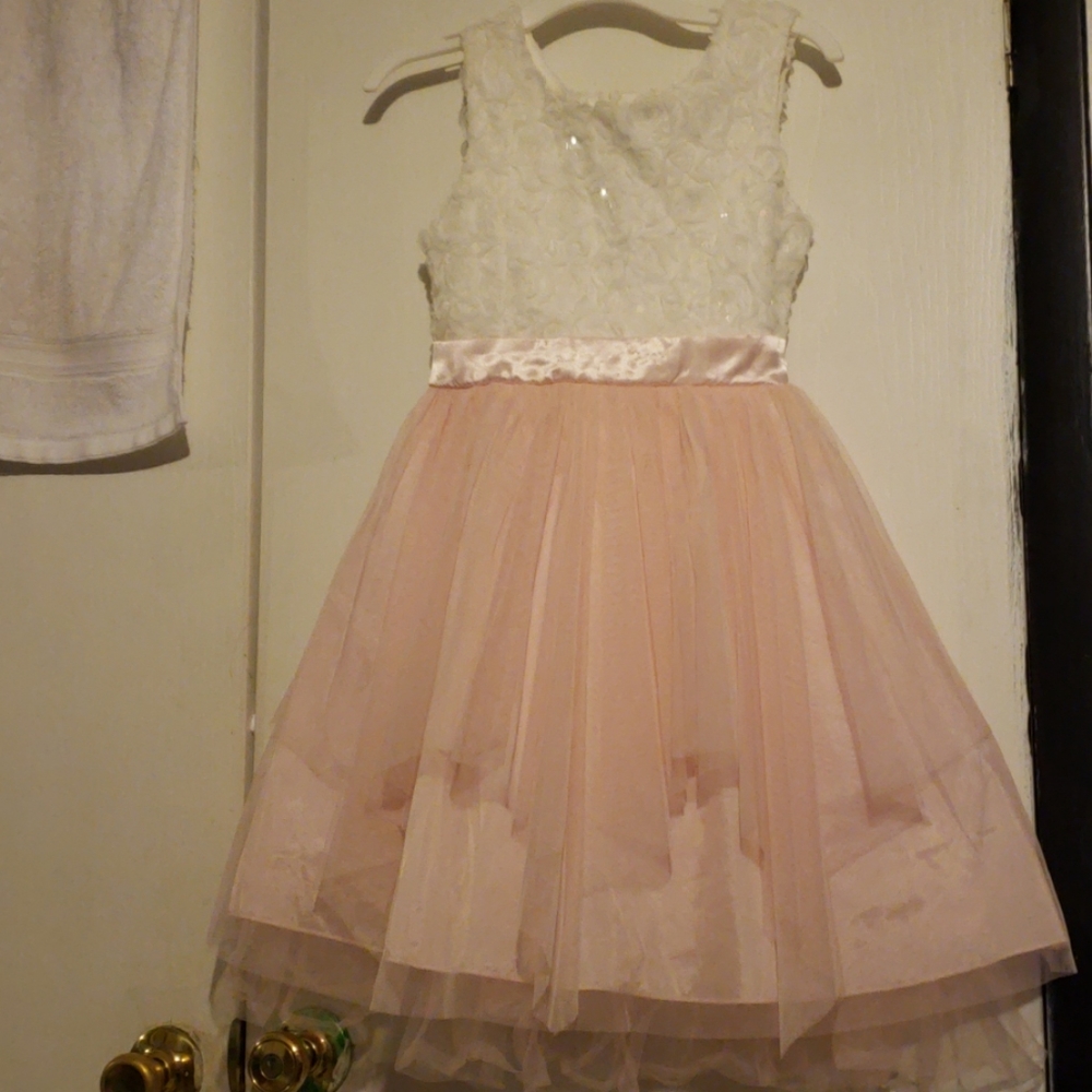 Pink and white dress